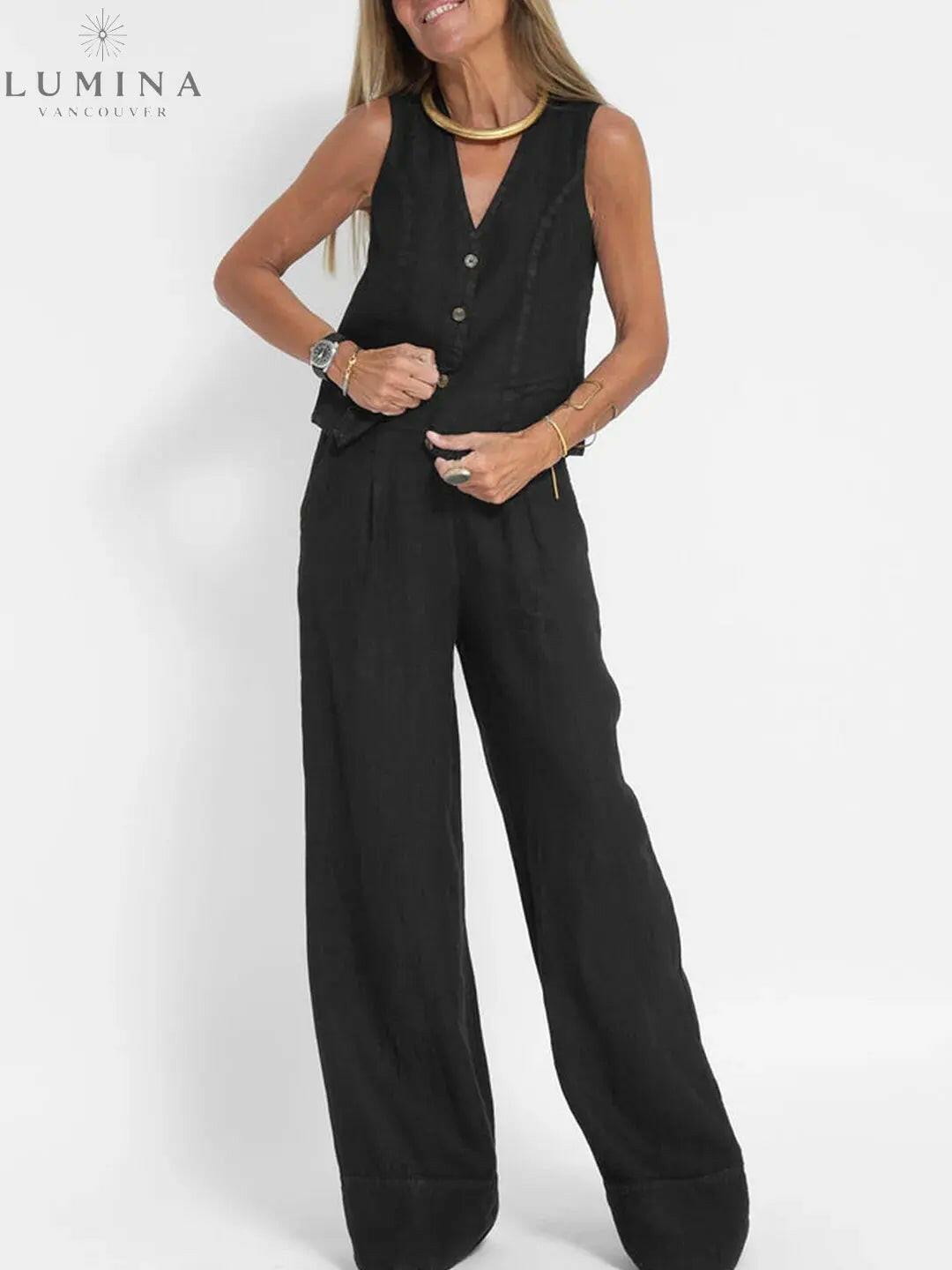 Ella - Vest & Wide Pants Set - Lumina Vancouver