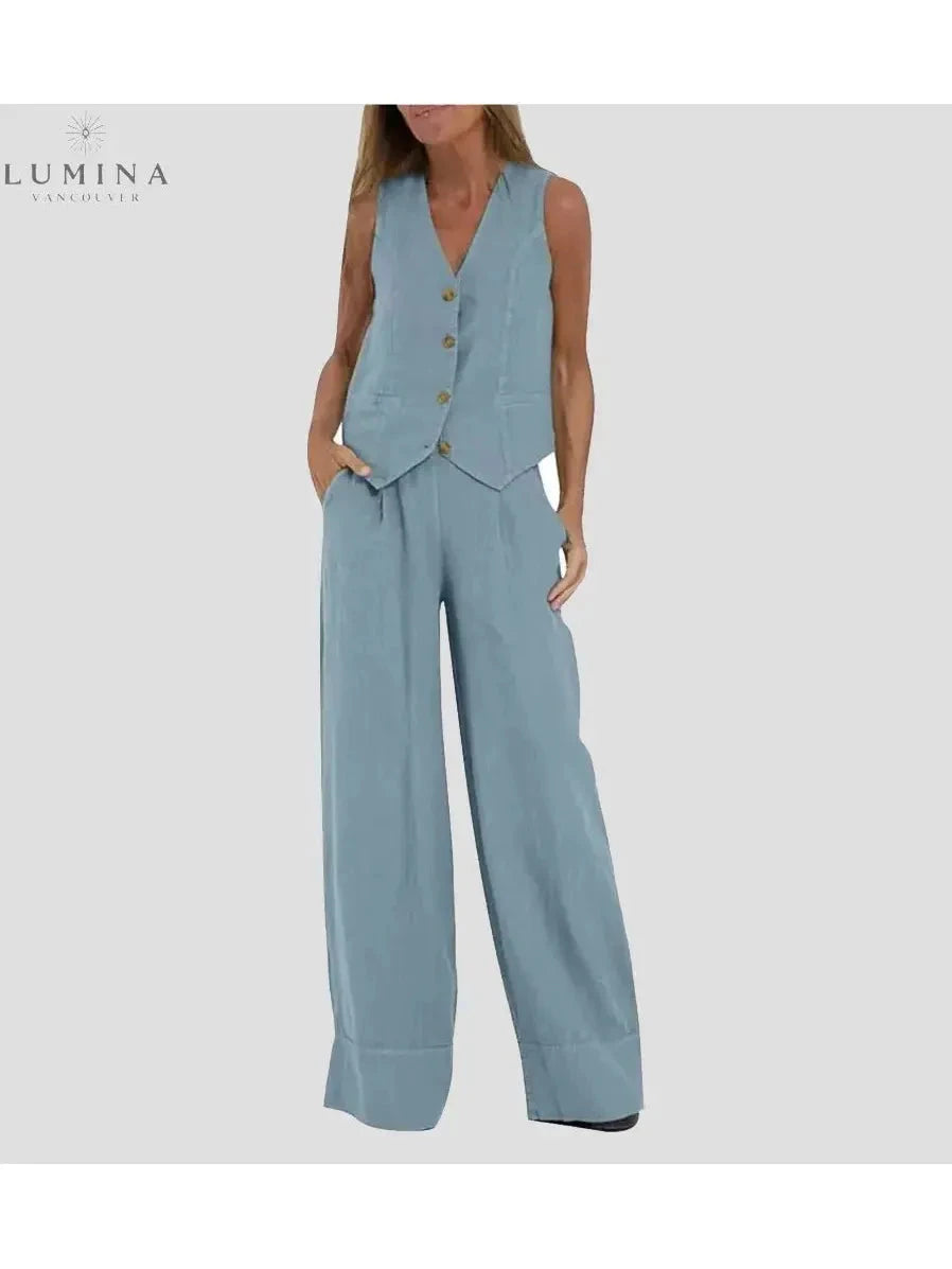 Ella - Vest & Wide Pants Set - Lumina Vancouver