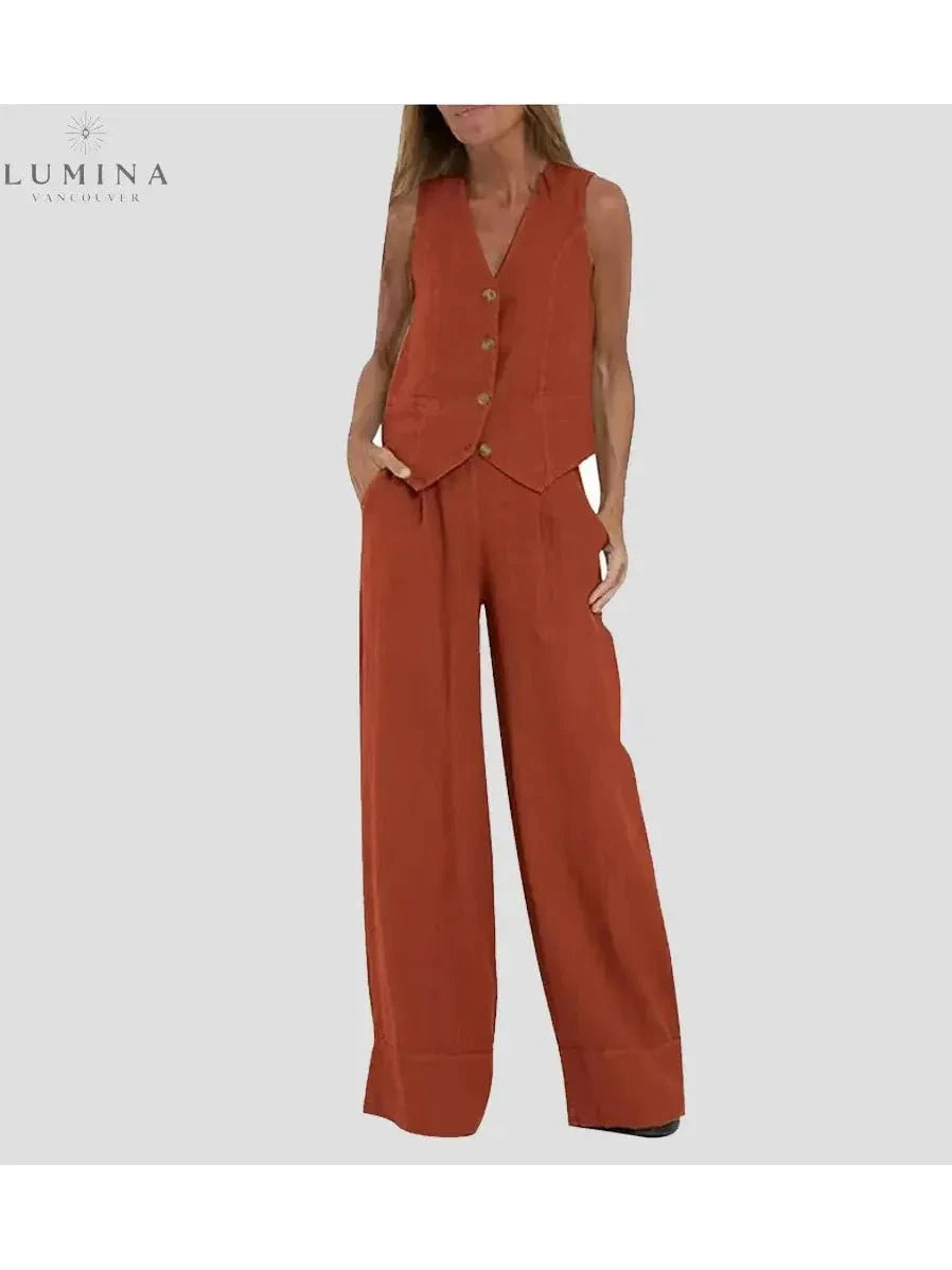 Ella - Vest & Wide Pants Set - Lumina Vancouver