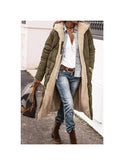 Lumina Wear Elowen reversible fur jacket in military green, showing both outer and inner sides with plush fur and sleek fabric.