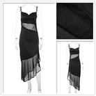 Black Elowen Satin Midi Dress by Lumina Vancouver, showcasing smooth satin fabric and elegant midi length design.