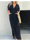Lumina Wear Elyse elegant maxi dress in stone color, flowing fabric, stylish design, perfect for formal occasions.
