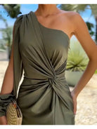 Elegant Ember wedding guest dress by Lumina Vancouver, featuring stylish fabric and a flattering silhouette.
