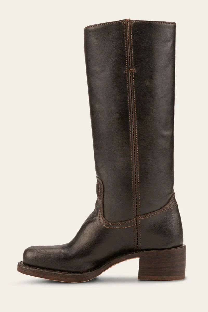 Light brown Emily Lumina women's Western mid-calf boots with stacked heel and classic design, perfect for casual Western style.