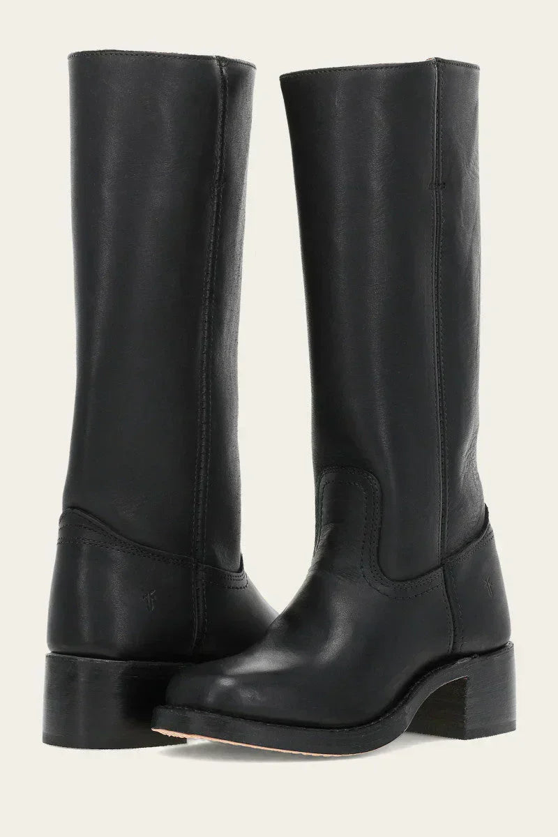 Light brown Emily Lumina women's Western mid-calf boots with stacked heel and classic design.