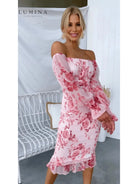 Pink Eugenie Blooming Elegance Dress by Lumina Vancouver for wedding guests, featuring a flowy, floral design perfect for special occasions.