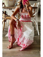 Lumina Vancouver Farah Bohemian Summer Maxi Dress with floral pattern, flowing fabric, perfect for warm weather and casual summer occasions.