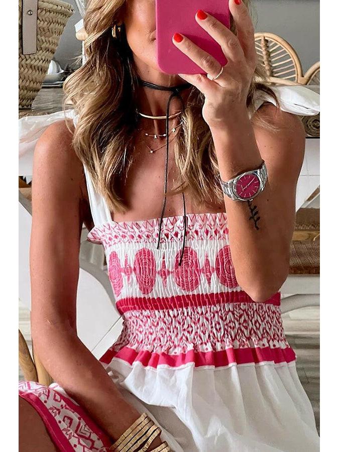 Lumina Vancouver Farah Bohemian Summer Maxi Dress with flowing fabric and floral pattern, perfect for warm weather.