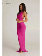 Lumina Vancouver Felina one-shoulder cut-out maxi dress, perfect for wedding guests, featuring elegant design and flattering fit.