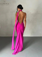Lumina Vancouver Felina one-shoulder cut-out maxi dress for wedding guests, stylish evening gown with elegant design.