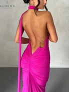 Lumina Vancouver Felina one-shoulder cut-out maxi dress, elegant wedding guest gown in XS, featuring a stylish shoulder design.