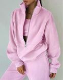 Pink Lumina Wear Grace casual oversized two-piece set with streetwear edge, featuring relaxed fit and stylish streetwear design.