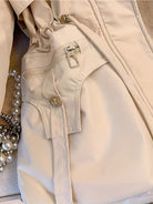 Beige Lumina Wear Hailey cozy faux-fur trimmed utility parka jacket with hood and multiple pockets, stylish and warm outerwear.