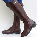 Brown Lumina Wear Hannah orthopedic leather boots with sleek modern design, featuring smooth leather and stylish ankle height.