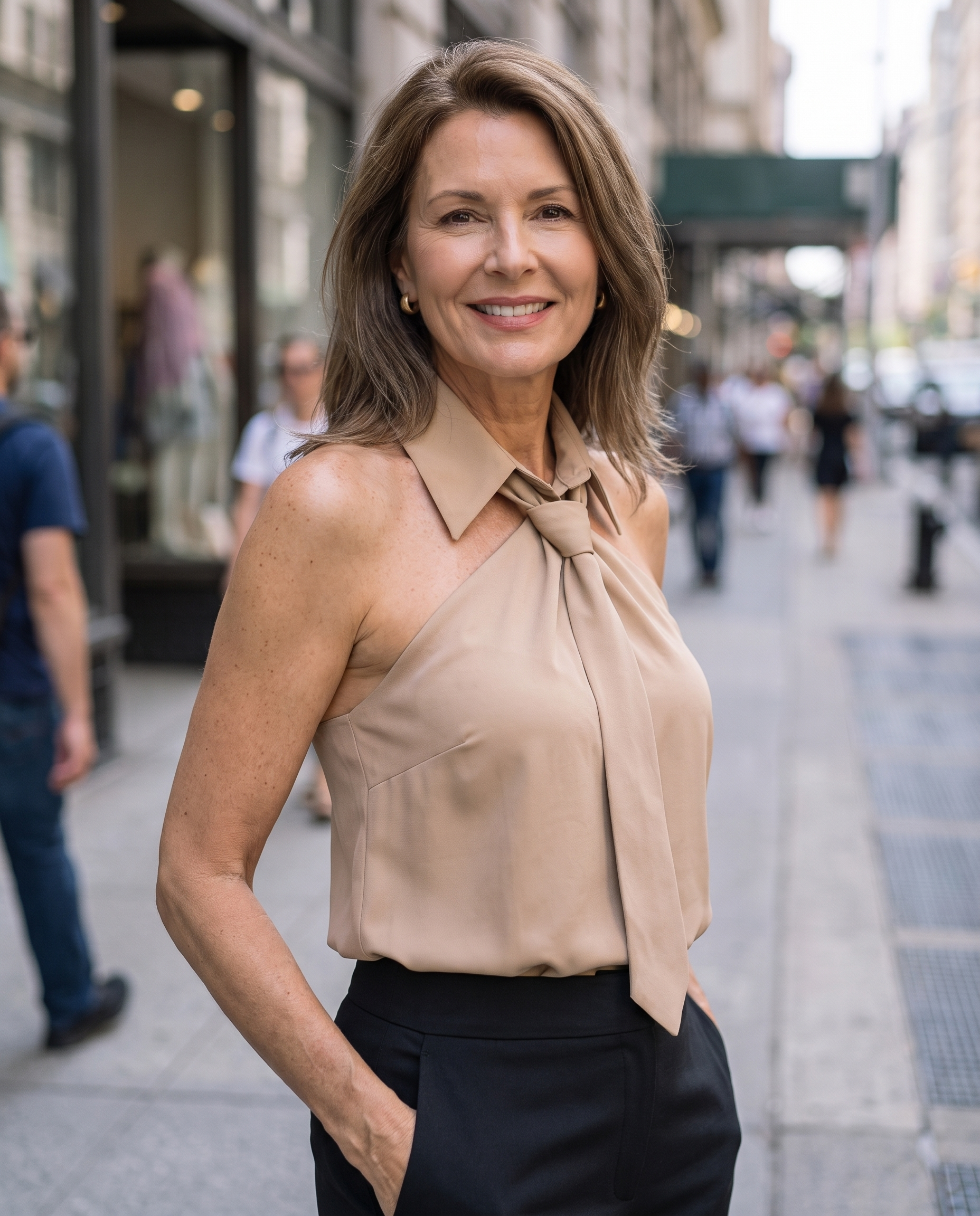 Lumina Wear Luna sleeveless halter blouse with neck tie, featuring a stylish and lightweight design suitable for casual wear