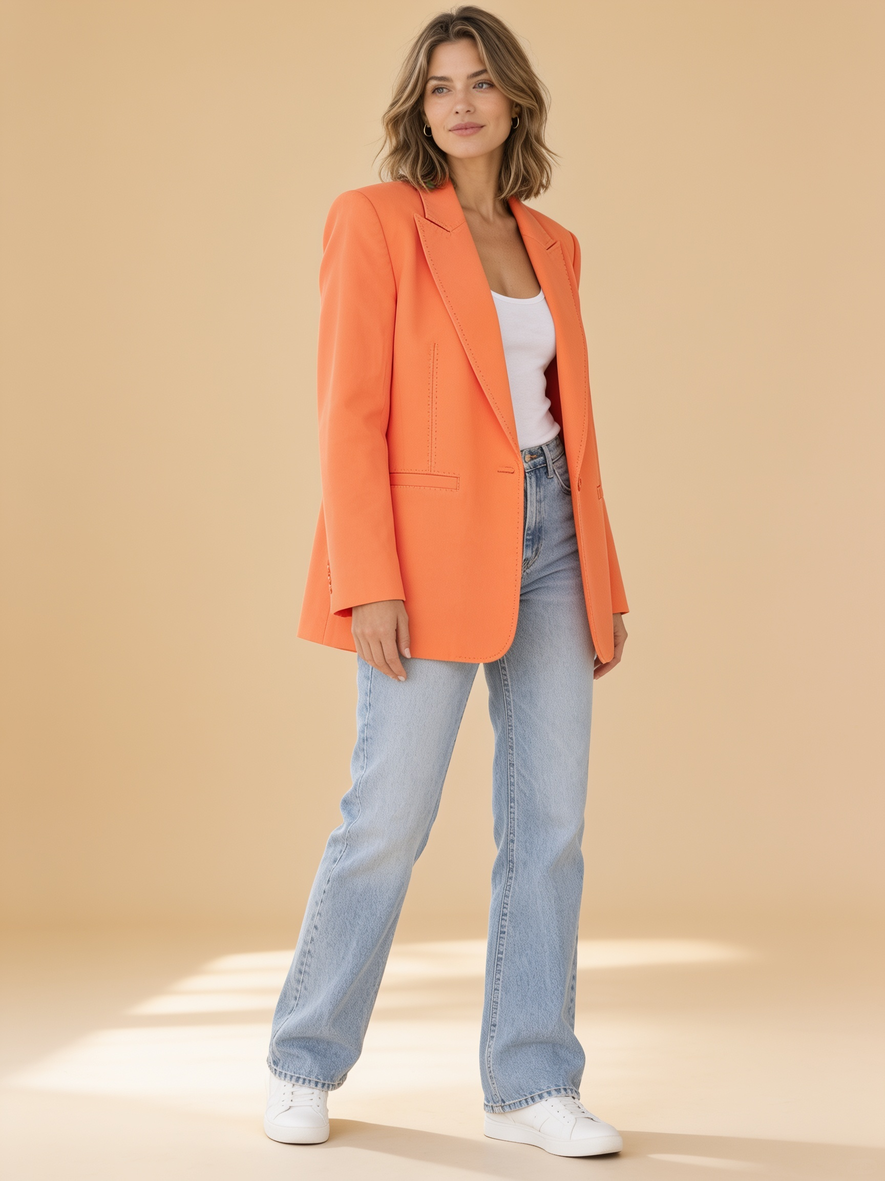 Lumina Wear Isabella oversized relaxed blazer with notched lapel in a tailored silhouette