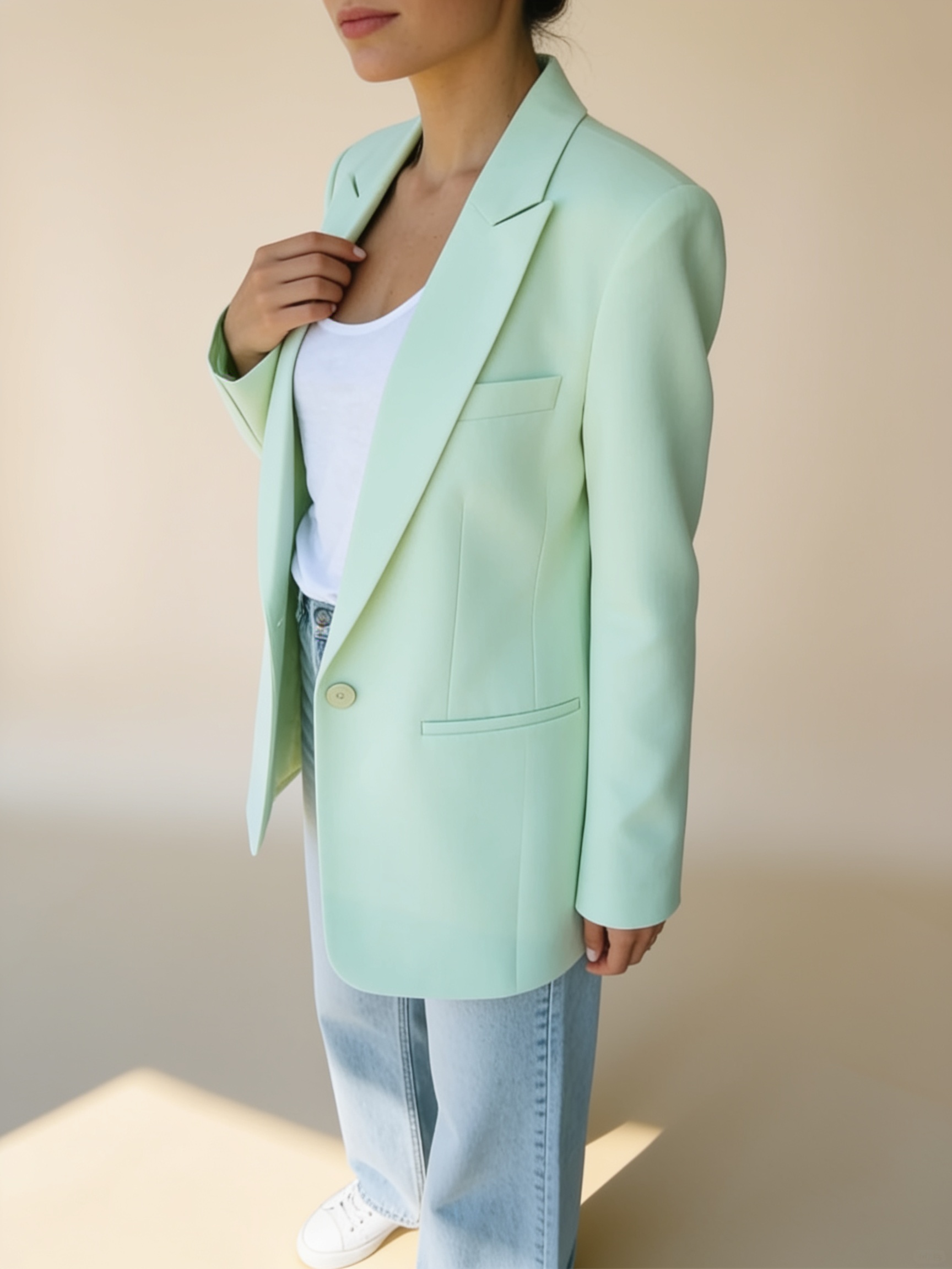 Lumina Wear Isabella oversized relaxed blazer with notched lapel in a polished tailored design