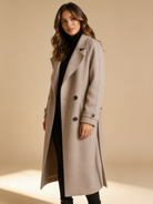Lumina Wear Cecilia elegant double-breasted overcoat with notched lapel in a classic coat design
