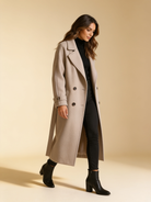Lumina Wear Cecilia elegant double-breasted overcoat with notched lapel