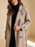 Lumina Wear Cecilia elegant double-breasted overcoat with notched lapel