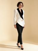 Lumina Wear Elena asymmetrical blazer with black contrast lapels