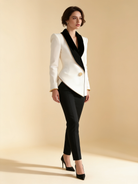 Lumina Wear Elena asymmetrical blazer with black contrast lapels