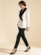 Lumina Wear Elena asymmetrical blazer with black contrast lapels