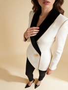 Lumina Wear Elena asymmetrical blazer with black contrast lapels