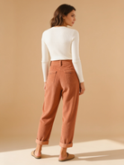 Lumina Wear Isabella chic corduroy trousers with a flattering fit, shown in a classic pants style