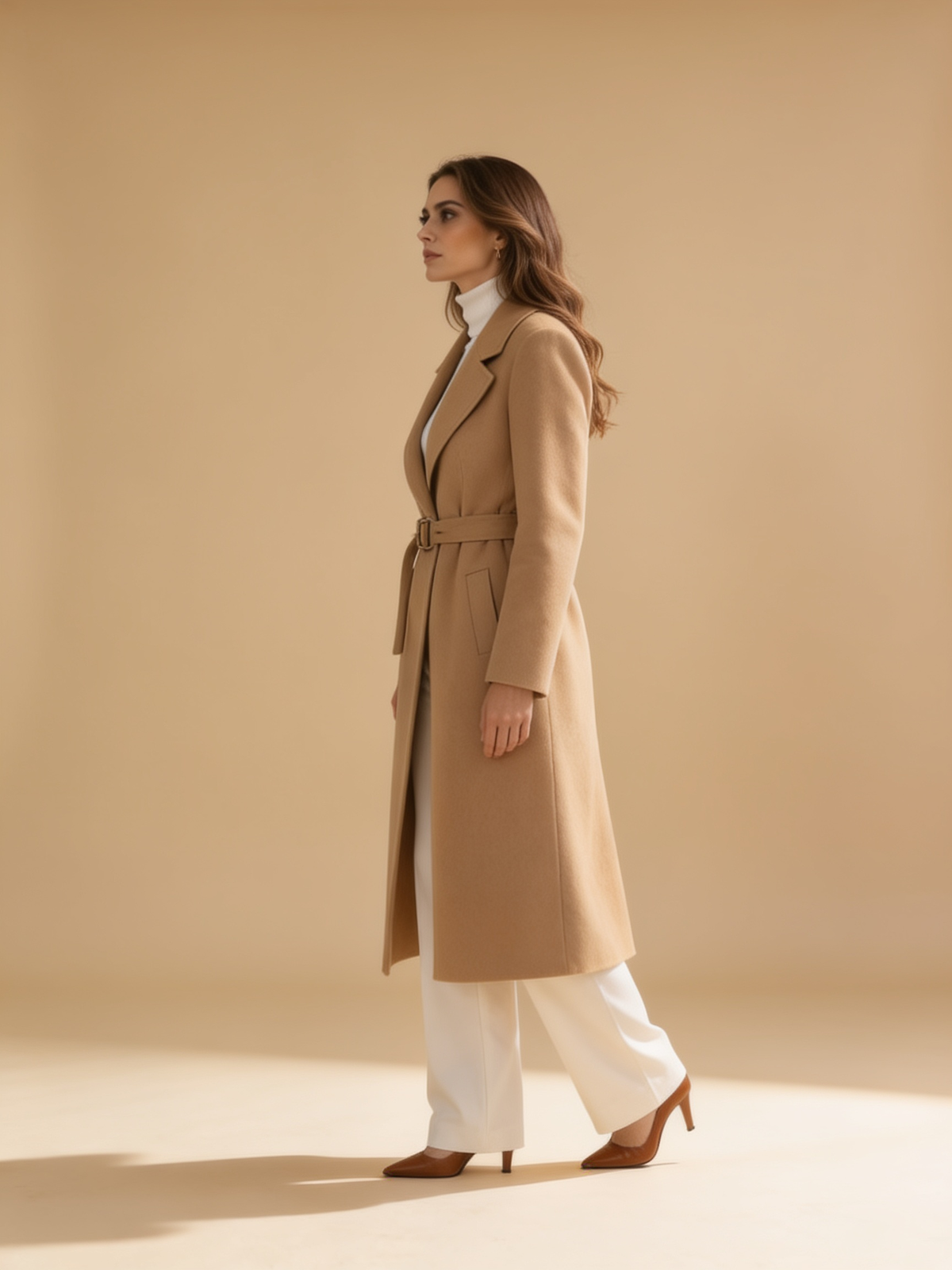 Lumina Wear Aurora Luxe classic belted structured overcoat in a tailored silhouette