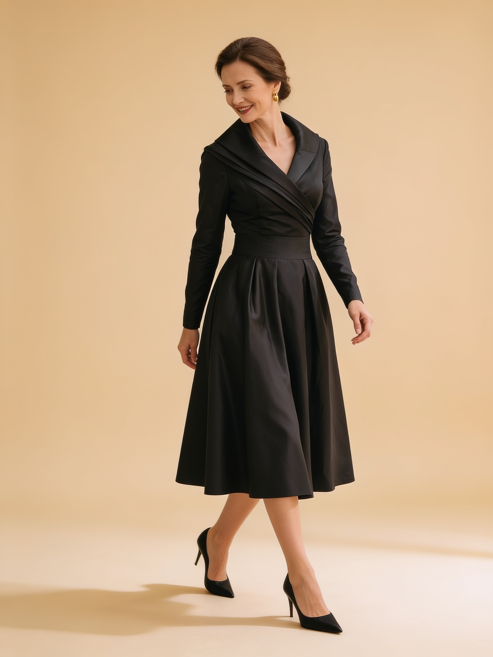 Lumina Wear Aurora vintage midi dress in a classic silhouette.