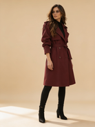 Lumina Wear Elena Rouge double-breasted belted trench coat in red