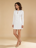 Lumina Wear Aurora button-front long-sleeve mini dress in a flattering silhouette