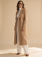 Lumina Wear Aurora Luxe classic belted structured overcoat in a refined tailored design