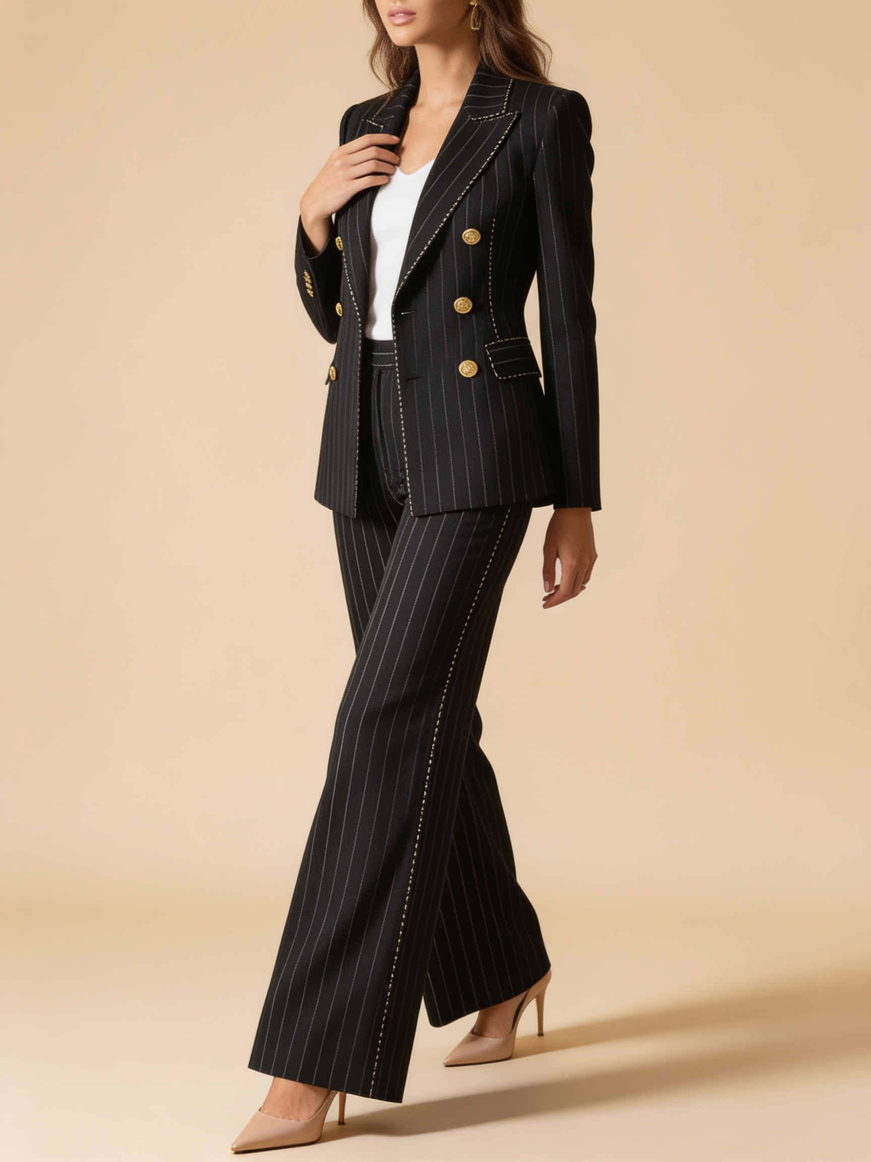 Lumina Wear Leandra double-breasted suit set in a tailored two-piece design