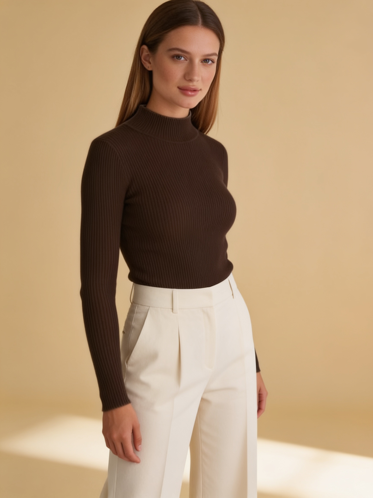Hailey minimalist turtleneck sweater by Lumina Wear in a sleek winter style