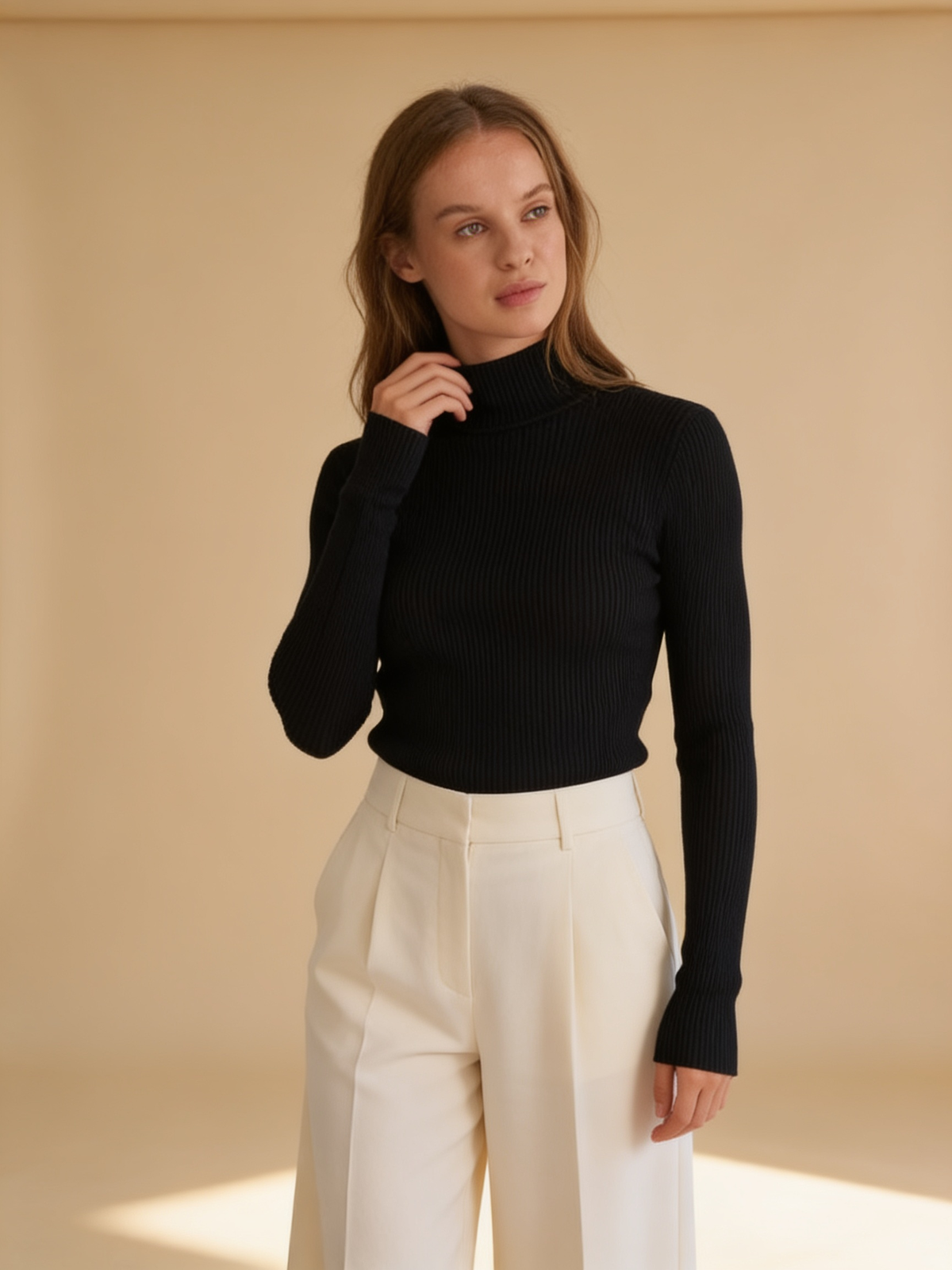 Lumina Wear Hailey minimalist turtleneck sweater in a sleek winter style