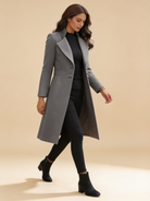 Lumina Wear Vinci luxurious Italian-inspired long sleeve coat in a refined, structured silhouette