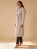 Lumina Wear Elena Prestige longline double-breasted coat in a tailored silhouette