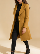 Vinci longline wool coat in yellow - Lumina Wear
