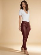 Lumina Wear Isabella chic stretch leather trousers, black slim-fit pants with a sleek finish