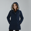 Yellow Lumina Wear Imogen Sherpa-lined hooded parka coat for winter adventures, featuring cozy fleece lining and a warm hood.