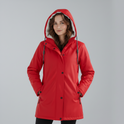 Yellow sherpa-lined hooded parka jacket for winter adventures by Lumina Wear, cozy coat with warm, plush lining and adjustable hood.