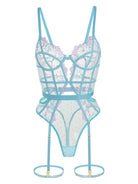 Indigo Dreams Floral French-inspired Sensual Bodysuit