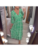 Red boho printed dress by Lumina Wear, featuring relaxed fit and stylish pattern, perfect for casual or summer wear.