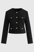Lumina Wear Isabella black short women's jacket with chic style, versatile design, and tailored fit.