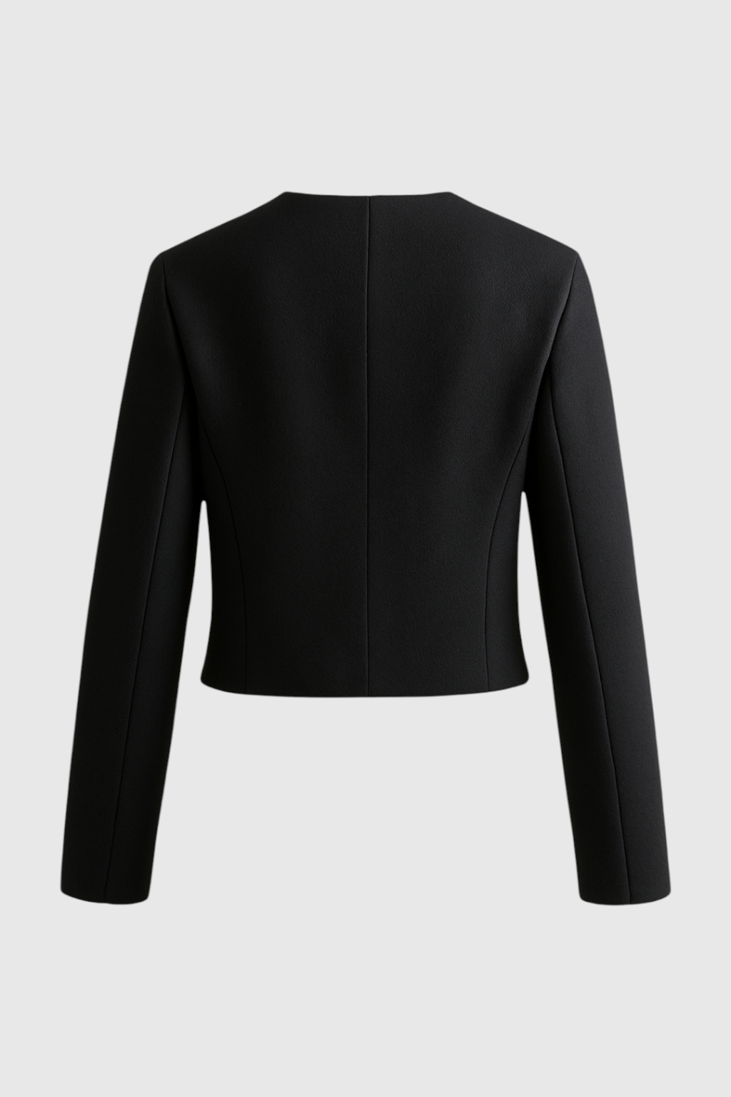 Black short jacket for women by Lumina Wear, stylish and versatile with a chic design, perfect for casual or dressy outfits.
