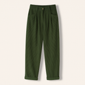 Isabella Lumina Wear brown corduroy trousers with a flattering fit, showcasing stylish pants with a textured fabric and tailored design.