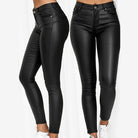 Black Isabella Lumina Wear chic stretch leather trousers, tailored pants with a sleek fit, perfect for effortless style.