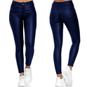 Black Isabella stretch leather trousers by Lumina Wear, featuring a sleek fit and stylish design for effortless fashion.